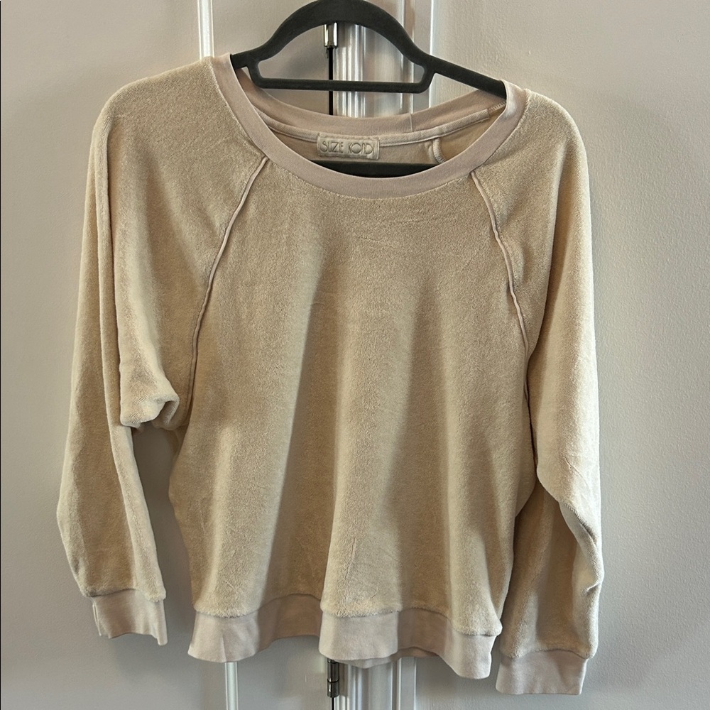 Suzi Kondi Cream Textured Sweatshirt and harem pants